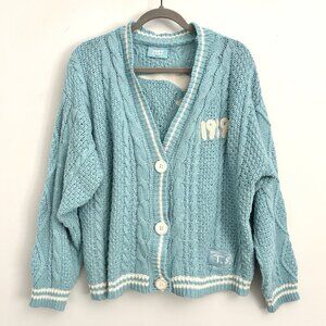 Taylor Swift 1989 Taylor’s Version Blue and White Knit Cardigan Size M/L